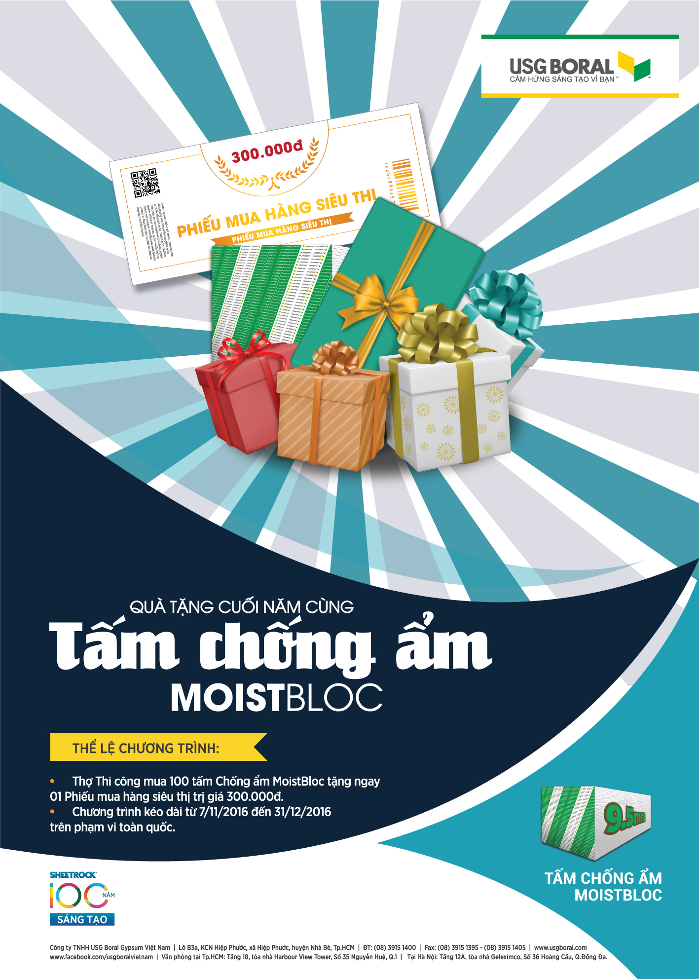 Gifts at the end of 2016 with MOISTBLOC gypsum board